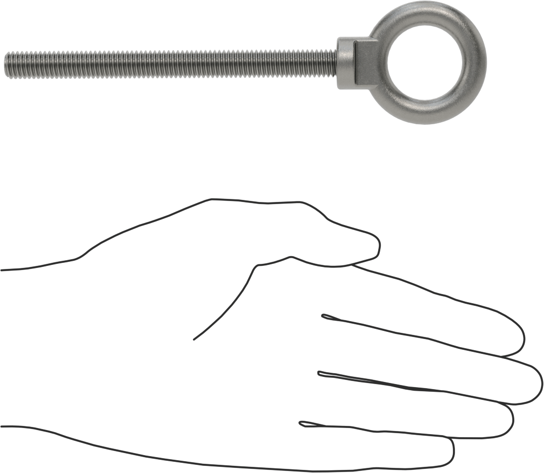 Omuzlu Çelik Halka Cıvata - Kaldırma için, 3/8"-16 Diş Boyutu, 4-1/2" Diş Uzunluğu