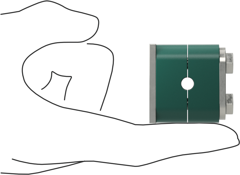 Titreşim Sönümleyici Yönlendirme Kelepçesi, Kaynak Montajı, Paslanmaz Çelik Plakalı Polipropilen, 1/4" ID, 1-1/2" Uzunluk