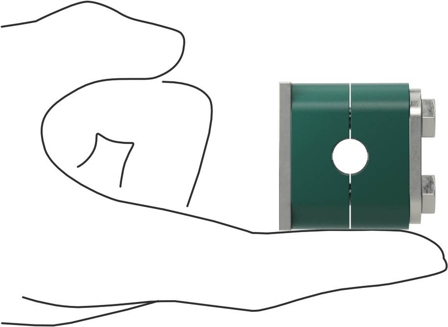 Titreşim Sönümleyici Yönlendirme Kelepçesi, Kaynak Montajı, Paslanmaz Çelik Plakalı Polipropilen, 3/8" ID, 1-1/2" Uzunluk