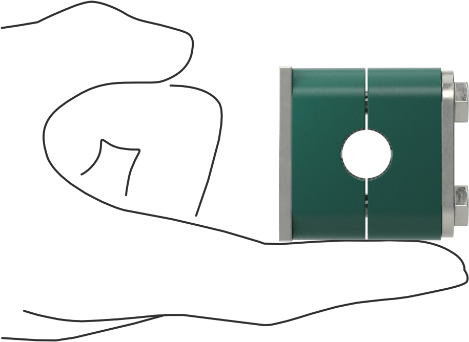 Titreşim Sönümleyici Yönlendirme Kelepçesi, Kaynak Montajı, Paslanmaz Çelik Plakalı Polipropilen, 1/2" ID, 1-11/16" Uzunluk