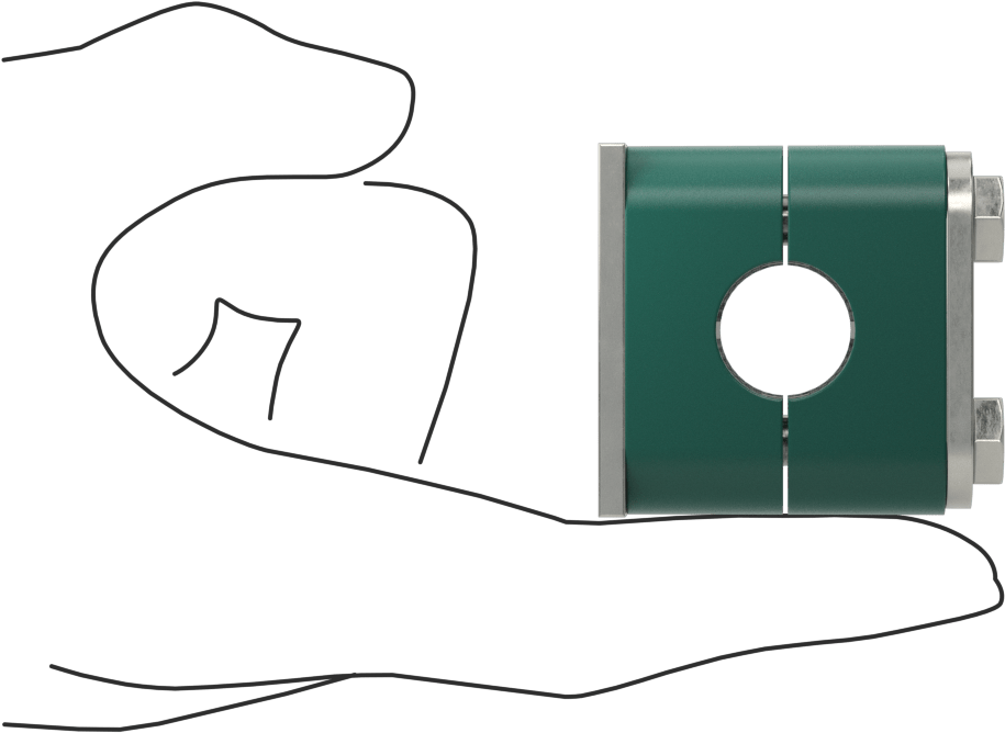 Titreşim Sönümleyici Yönlendirme Kelepçesi, Kaynak Montajı, Paslanmaz Çelik Plakalı Polipropilen, 5/8" ID, 1-11/16" Uzunluk