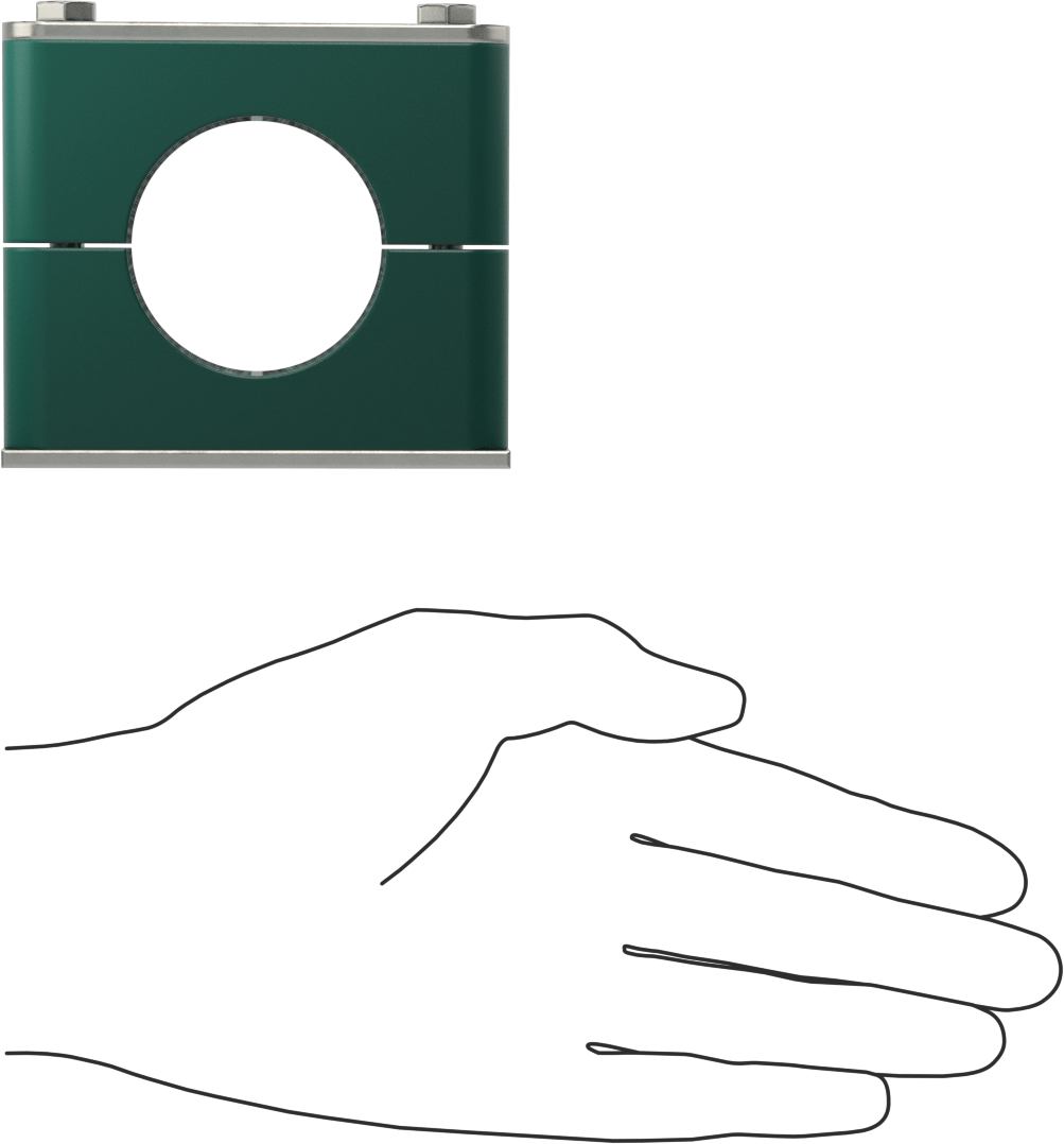 Titreşim Sönümleyici Yönlendirme Kelepçesi, Kaynak Montajı, Paslanmaz Çelik Plakalı Polipropilen, 1-3/4" ID, 3-7/16" Uzunluk