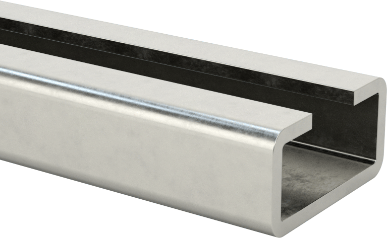 78-3/4“ Uzunluk x 1-1/8” Genişlik x 9/16" Yükseklik Titreşim Sönümlemeli Yönlendirme Kelepçesi için Paslanmaz Çelik Ray