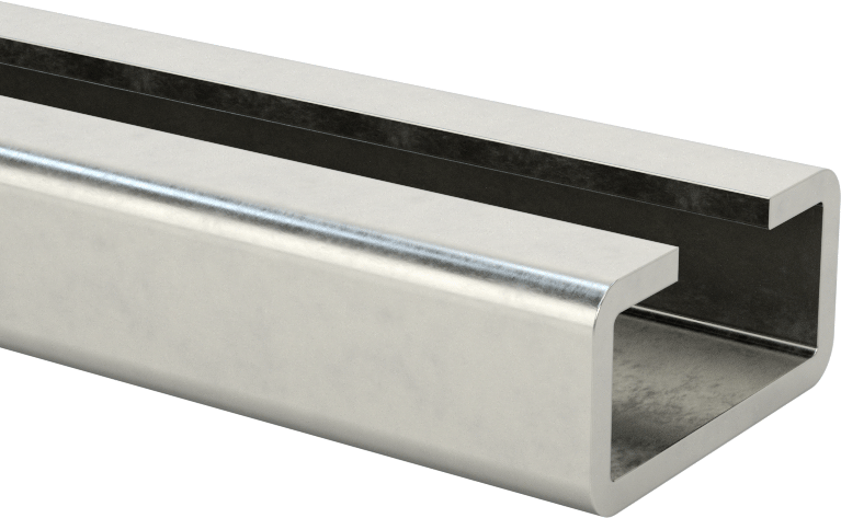 39-3/8“ Uzunluk x 1-1/8” Genişlik x 9/16" Yükseklik Titreşim Sönümlemeli Yönlendirme Kelepçesi için Paslanmaz Çelik Ray