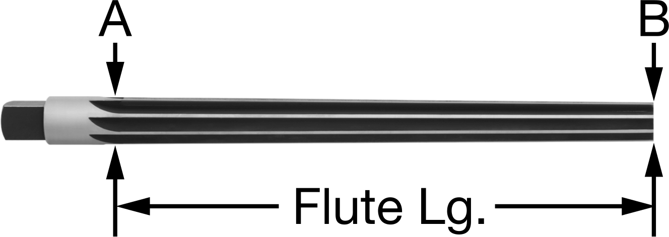 Konik Pimli Delikler için Kare Şaftlı Rayba, Düz Yiv, 2,8600 mm x 1,9000 mm Rayba Çapı