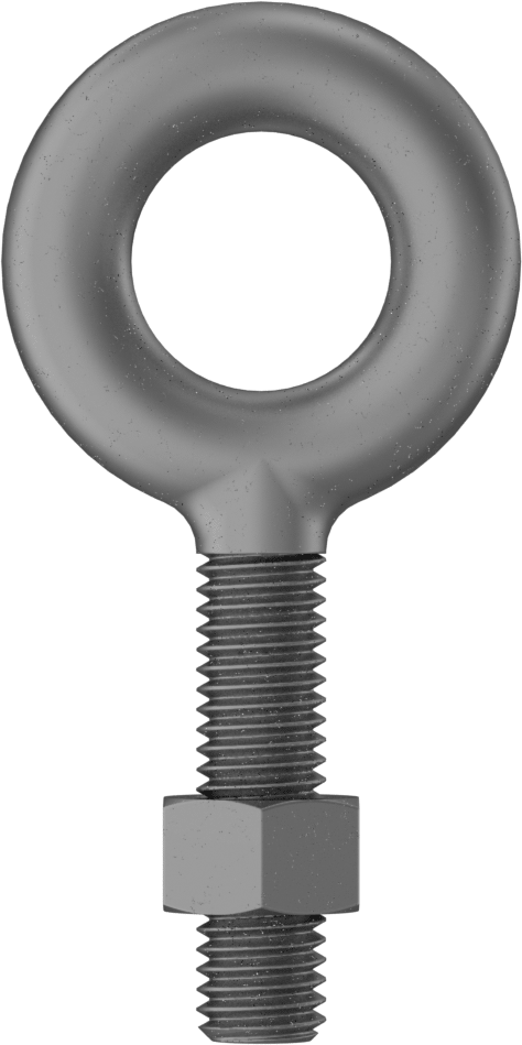 Somunlu ve Omuzsuz Galvanizli Çelik Halka Cıvata, Kaldırma için, 1/2"-13 Diş Boyutu, 1-7/8" Diş Uzunluğu