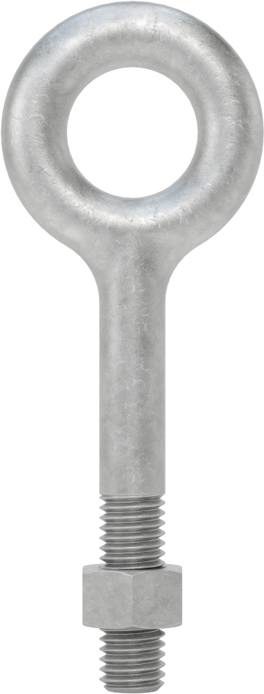 Somunlu ve Omuzsuz Galvanizli Çelik Halka Cıvata, Kaldırma için, 1/2"-13 Diş Boyutu, 1-1/2" Diş Uzunluğu