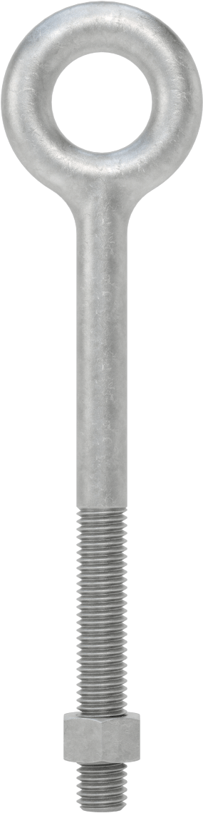 Somunlu ve Omuzsuz Galvanizli Çelik Halka Cıvata, Kaldırma için, 1/2"-13 Diş Boyutu, 3" Diş Uzunluğu