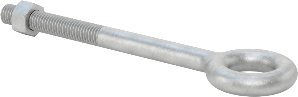Somunlu ve Omuzsuz Galvanizli Çelik Halka Cıvata, Kaldırma için, 1/2"-13 Diş Boyutu, 3" Diş Uzunluğu