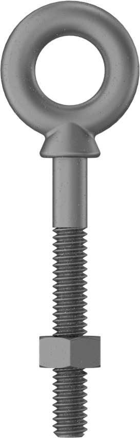 Somunlu ve Omuzlu Galvanizli Çelik Halka Cıvata, Kaldırma için, 1/4"-20 Diş Boyutu, 1-1/2" Diş Uzunluğu, 2 inç Şaft