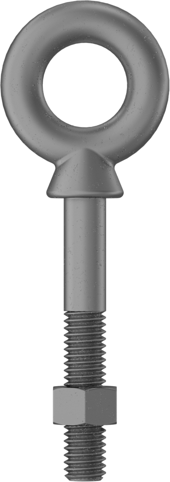 Somunlu ve Omuzlu Galvanizli Çelik Halka Cıvata, Kaldırma için, 3/8"-16 Diş Boyutu, 2-1/2" Şaft Uzunluğu