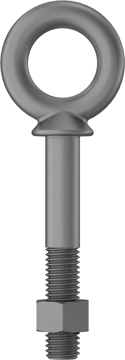 Somunlu ve Omuzlu Galvanizli Çelik Halka Cıvata, Kaldırma için, 5/8"-11 Diş Boyutu, 2" Diş Uzunluğu, 4" Şaft