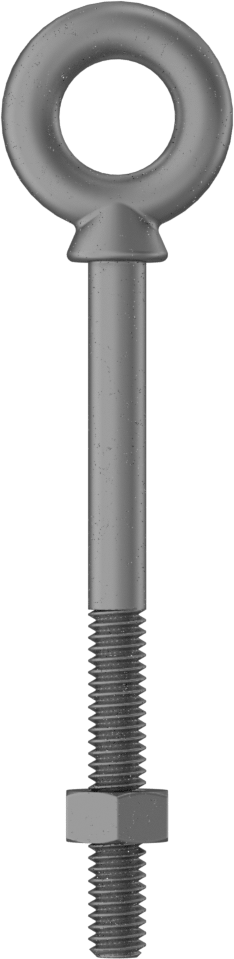 Somunlu ve Omuzlu Galvanizli Çelik Halka Cıvata, Kaldırma için, 1/4"-20 Diş Boyutu, 1-1/2" Diş Uzunluğu, 3" Şaft