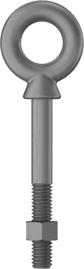 Somunlu ve Omuzlu Galvanizli Çelik Halka Cıvata, Kaldırma için, 3/8"-16 Diş Boyutu, 3" Şaft Uzunluğu