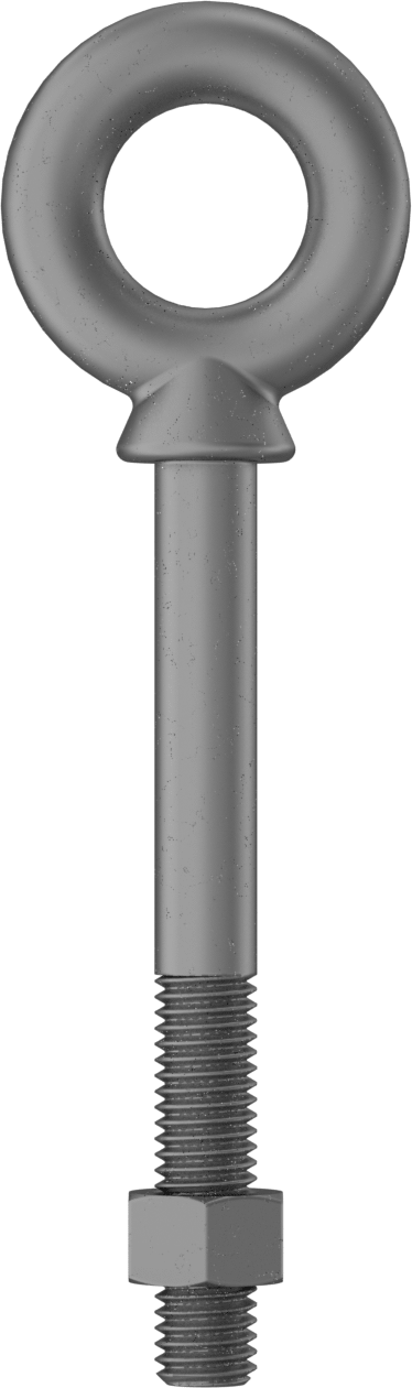 Somunlu ve Omuzlu Galvanizli Çelik Halka Cıvata, Kaldırma için, 1/2"-13 Diş Boyutu, 2" Diş Uzunluğu