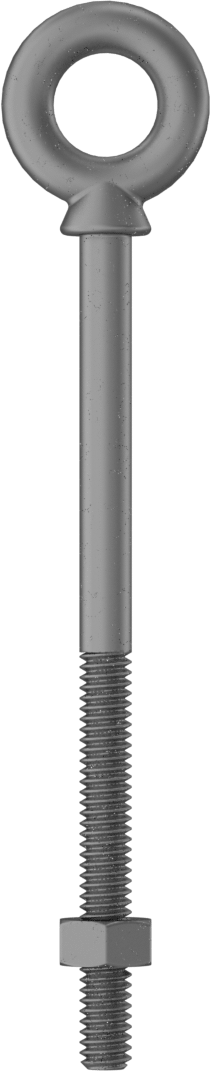 Somunlu ve Omuzlu Galvanizli Çelik Halka Cıvata, Kaldırma için, 1/4"-20 Diş Boyutu, 2" Diş Uzunluğu