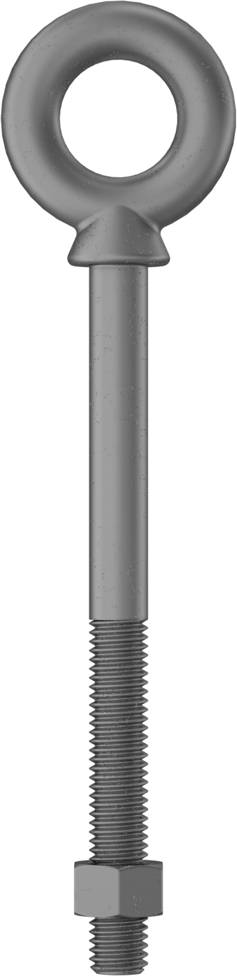 Somunlu ve Omuzlu Galvanizli Çelik Halka Cıvata, Kaldırma için, 1/2"-13 Diş Boyutu, 3" Diş Uzunluğu