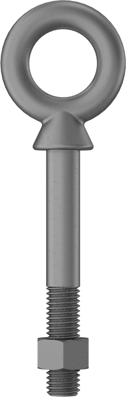 Somunlu ve Omuzlu Galvanizli Çelik Halka Cıvata, Kaldırma için, 5/8"-11 Diş Boyutu, 2" Diş Uzunluğu, 4-1/2" Şaft