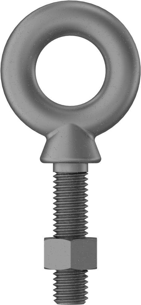 Somunlu ve Omuzlu Galvanizli Çelik Halka Cıvata, Kaldırma için, 1/2"-13 Diş Boyutu, 1-7/8" Diş Uzunluğu