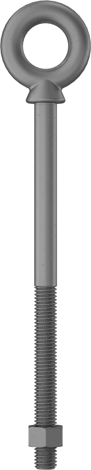 Somunlu ve Omuzlu Galvanizli Çelik Halka Cıvata, Kaldırma için, 1/2"-13 Diş Boyutu, 4" Diş Uzunluğu, 8" Şaft