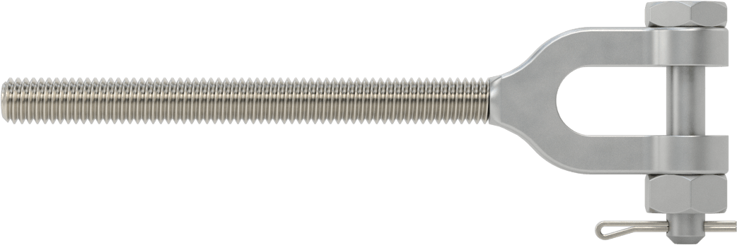 316 Paslanmaz Çelik Gerdirme - Kaldırma Amaçlı Değil, Çatal Uç, 3/8"-16 Sol Dişli