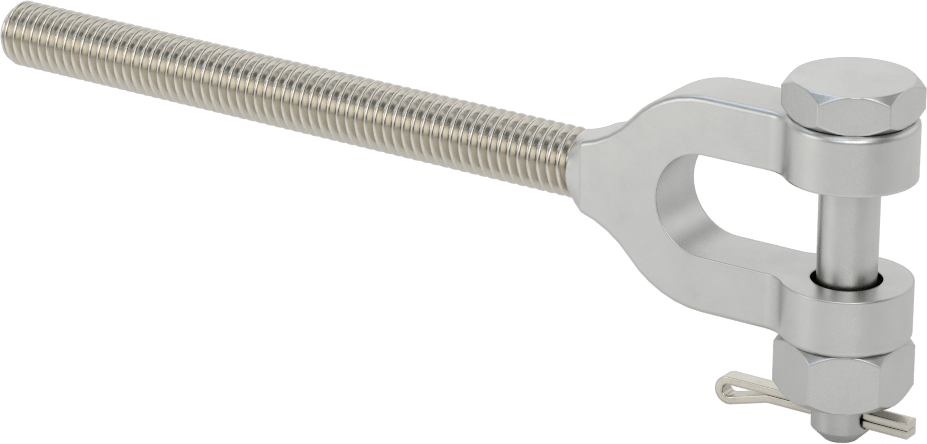 316 Paslanmaz Çelik Gerdirme - Kaldırma Amaçlı Değil, Çatal Uç, 3/8"-16 Sağ Dişli