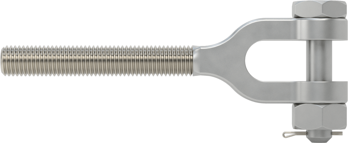 316 Paslanmaz Çelik Gerdirme - Kaldırma Amaçlı Değil, Çatal Uç, 3/4"-10 Sağ Diş
