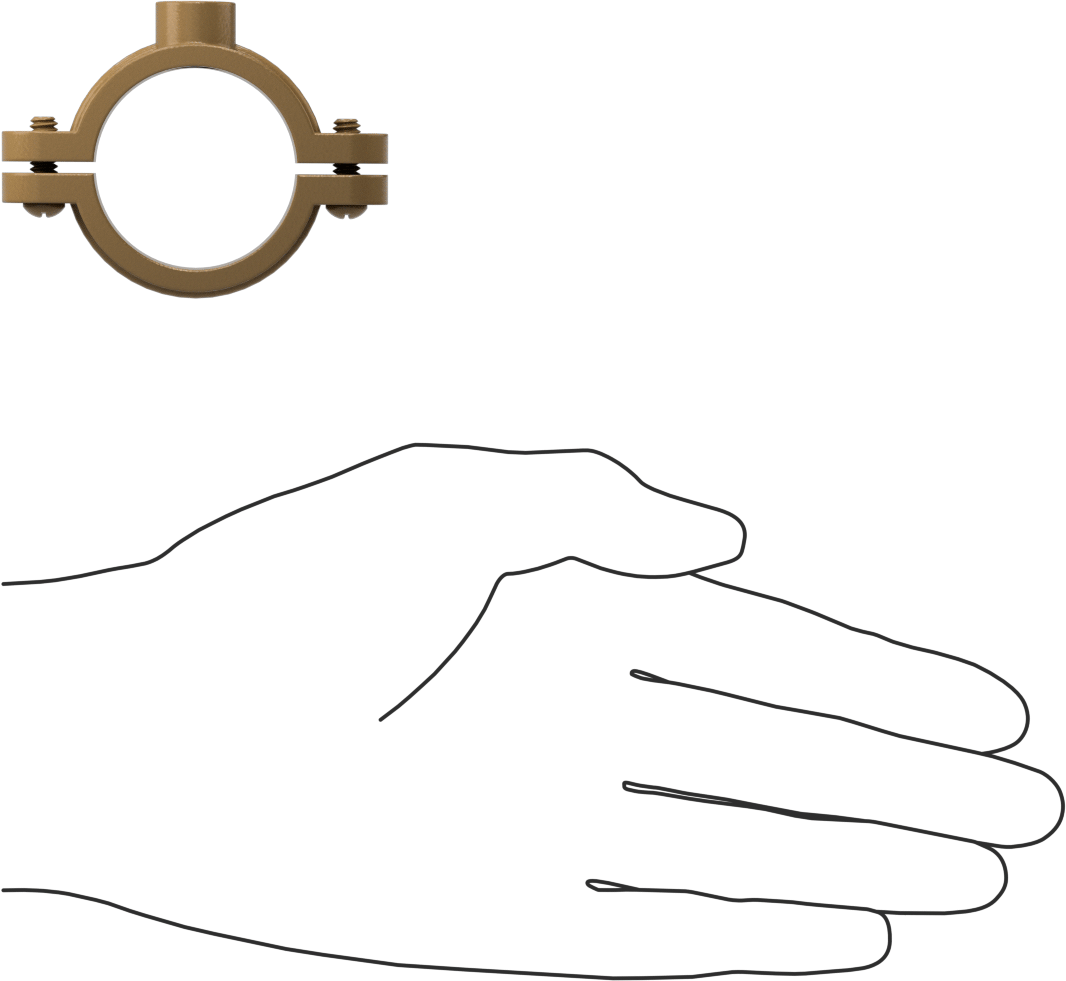 Snug-Hold Dişli Çubuk Montajlı Sıkıştırma Askısı, Epoksi Kaplı Demir, 1-3/8" ID