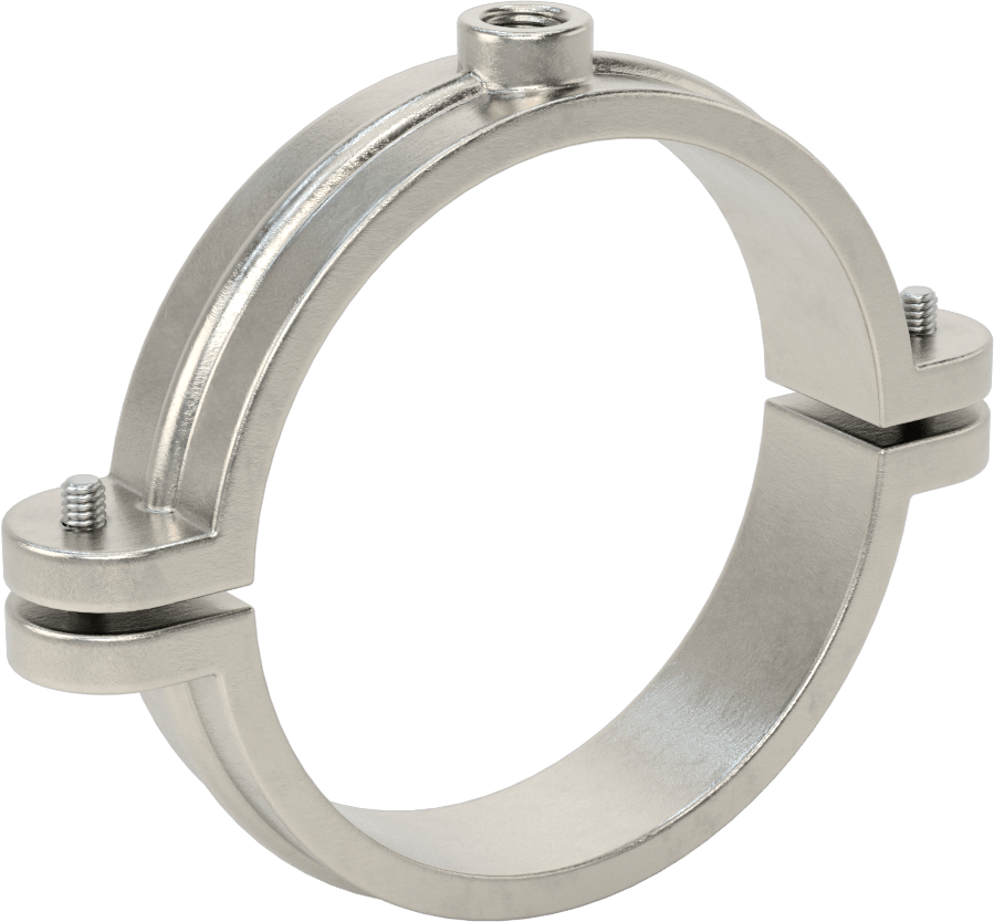 Snug-Hold Dişli Çubuk Montajlı Sıkıştırma Askısı, 304 Paslanmaz Çelik, 4-1/2" ID