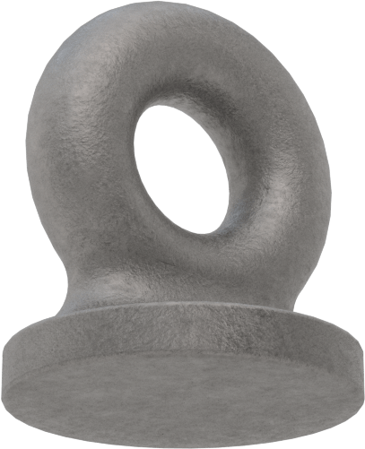 Sabit Kaynaklı Bağlama Halkası, Çelik, 1/4" İç Genişlik, 3/4" Yükseklik, 3/16" Kalınlık