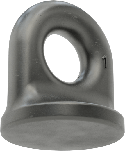 Sabit Kaynaklı Bağlama Halkası, Çelik, 3/8" İç Genişlik, 1" Yükseklik, 1/4" Kalınlık