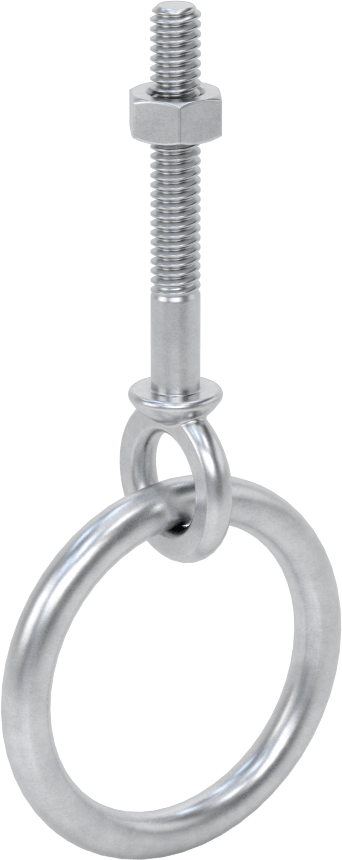 Freze Halka Cıvatası, Galvanizli Çelik, 1-5/8" Göz Çapı, 1/4"-20 Diş, 1-1/2" Diş Uzunluğu