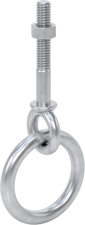 Freze Halka Cıvatası, Galvanizli Çelik, 1-5/8" Göz Çapı, 5/16"-18 Diş, 1-1/2" Diş Uzunluğu