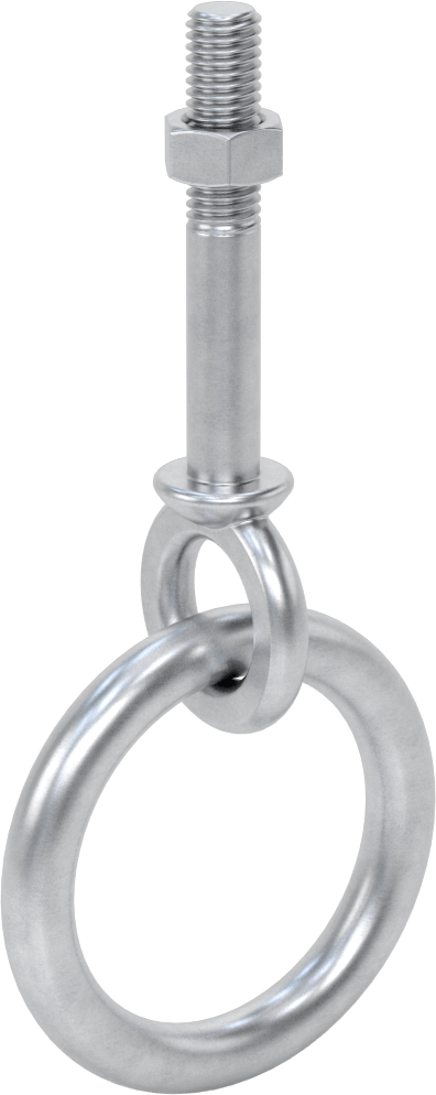 Freze Halka Cıvatası, Galvanizli Çelik, 2-5/8" Göz Çapı, 1/2"-13 Diş, 1-1/2" Diş Uzunluğu