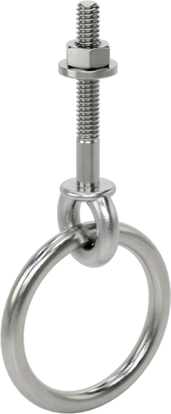 Freze Halka Cıvatası, 316 Paslanmaz Çelik, 1-3/4" Göz Çapı, 1/4"-20 Diş, 1-1/2" Diş Uzunluğu
