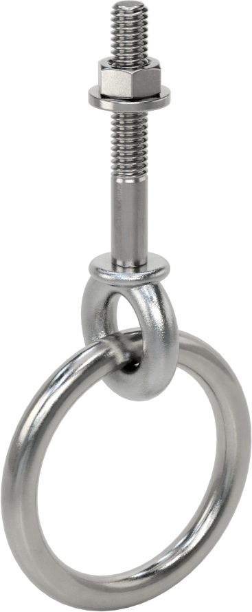 Freze Halka Cıvatası, 316 Paslanmaz Çelik, 2" Göz Çapı, 5/16"-18 Diş, 1-1/2" Diş Uzunluğu