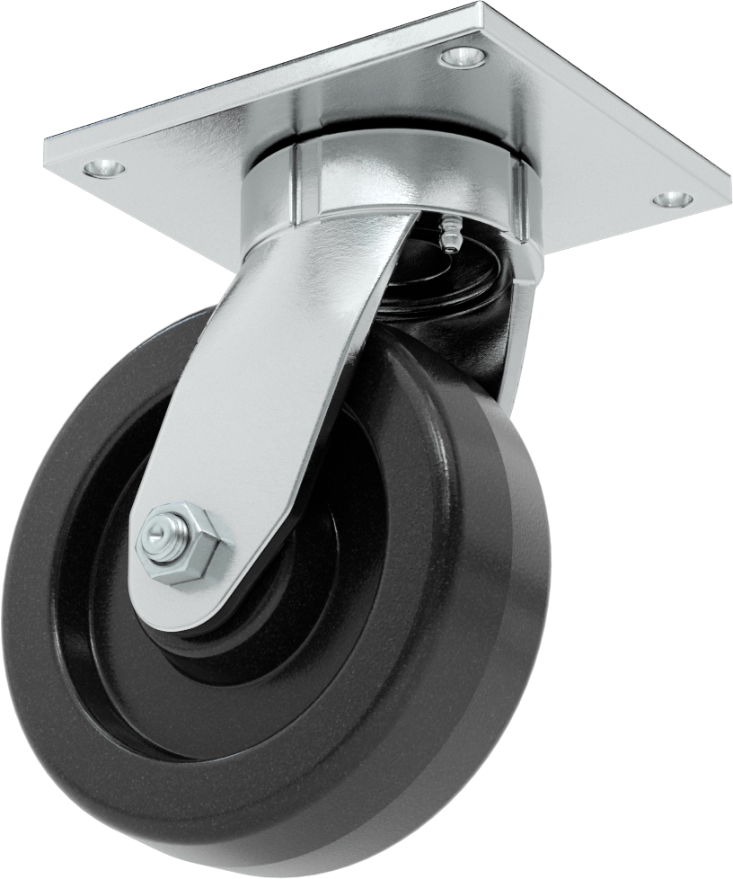 5-1/2“ x 5” Plakalı Yüksek Kapasiteli Vulcan Tekerlek, 6 inç Çapında Fenolik Tekerlekli Döner Tekerlek