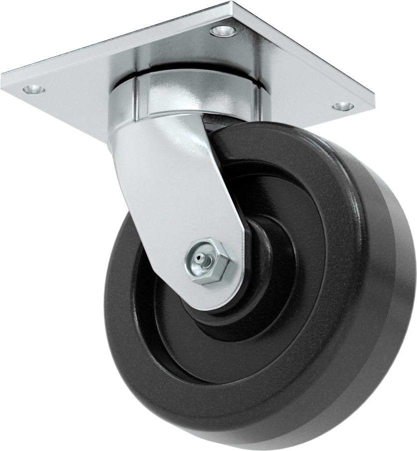 5-1/2“ x 5” Plakalı Yüksek Kapasiteli Vulcan Tekerlek, 6 inç Çapında Fenolik Tekerlekli Döner Tekerlek