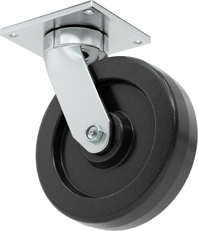 5-1/2“ x 5” Plakalı Yüksek Kapasiteli Vulcan Tekerlek, 8" Çapında Fenolik Tekerlekli Döner