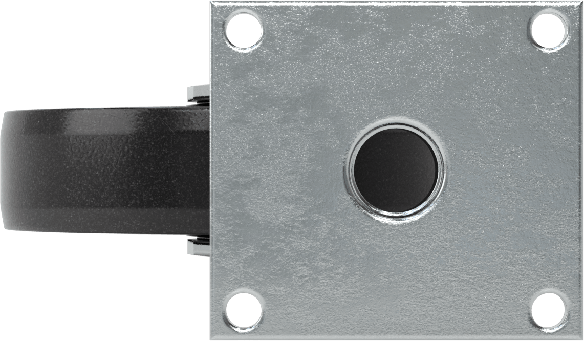 5-1/2“ x 5” Plakalı Yüksek Kapasiteli Vulcan Tekerlek, 8 inç Çapında Naylon Tekerlekli Döner Ayak