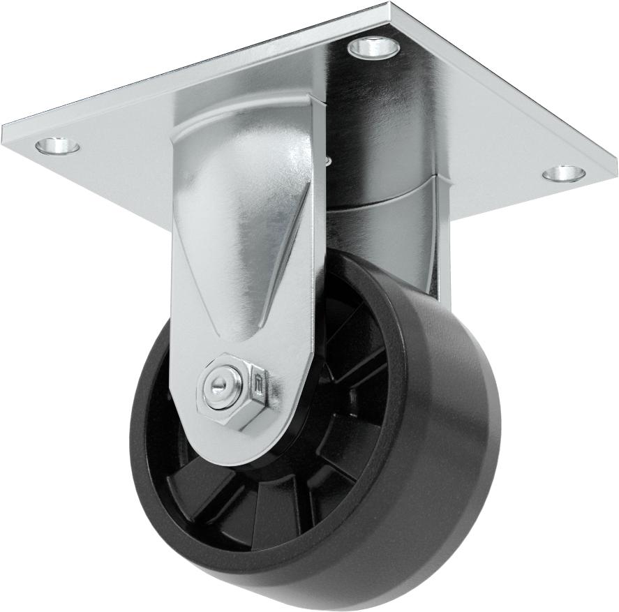 5-1/2“ x 5” Plakalı Yüksek Kapasiteli Vulcan Tekerlek, 4" Çapında Naylon Tekerlekli Sert
