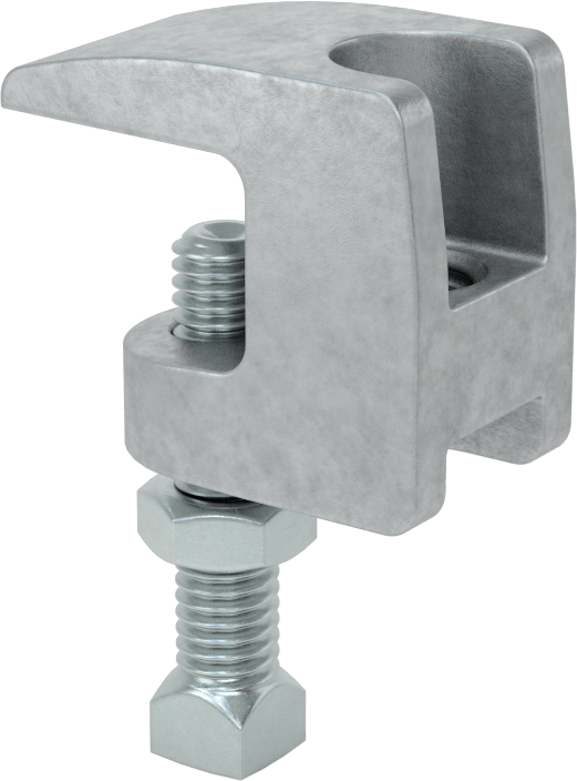 Dişli Çubuk için Kiriş Kelepçesi, Alt ve Üst Montaj, Çinko Kaplı Demir, 1/2"-13 Çubuk Boyutu için