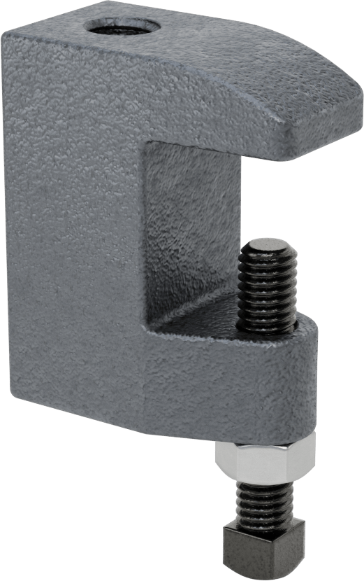 Dişli Çubuk için Kiriş Kelepçesi, Alttan/Üstten Montaj, Demir, 1/2“-13 Çubuk Boyutu ve 1-1/4” Kiriş Kalınlığı