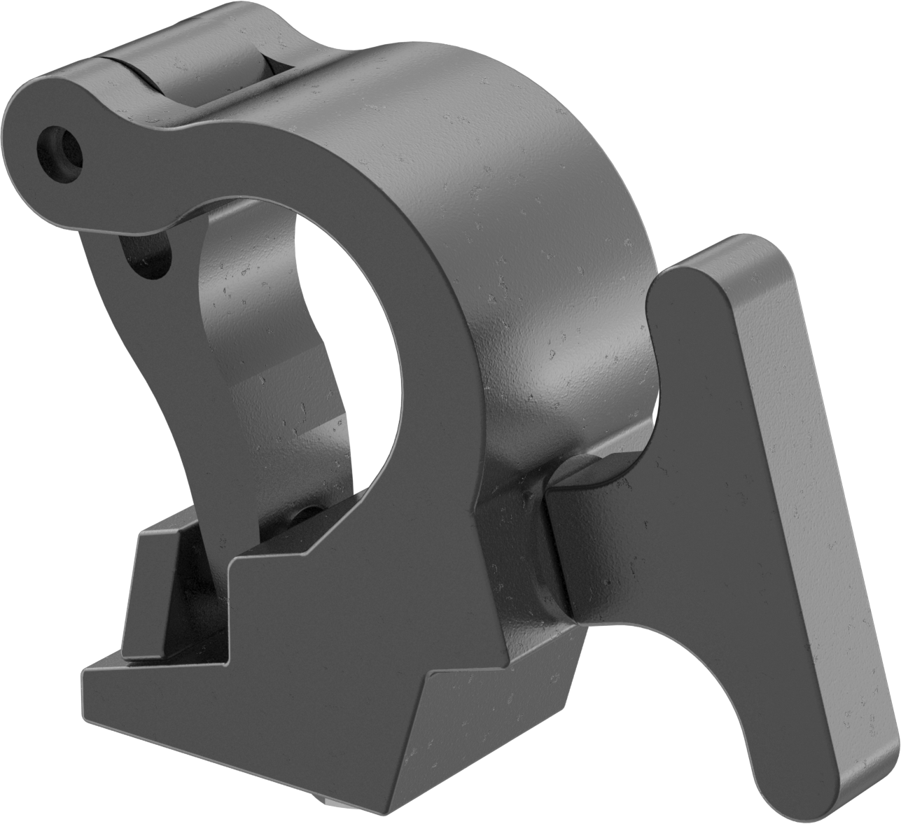 Siyah Eloksallı Alüminyum Korkuluk Kelepçesi, 1-7/8“ ila 2” dış çap için, Çinko Kaplı Çelik Cıvata, 1100 lbs. Kapasite