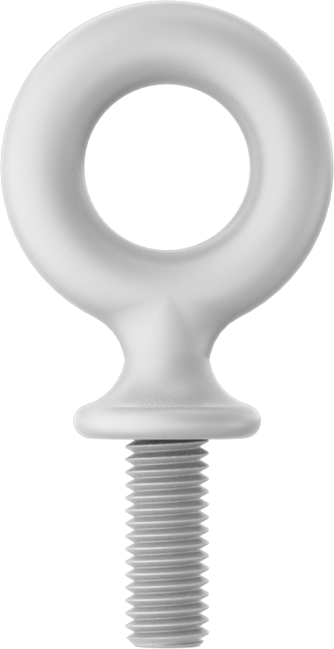 Fiberglas Yönlendirme Halka Cıvatası, Kaldırma için Omuz Yuvası, 1/2“-13 Boyut x 1-1/4” Uzunlukta Diş