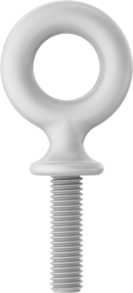 Fiberglas Yönlendirme Halka Cıvatası, Kaldırma için Omuz Yuvası, 1/2“-13 Boyut x 1-3/4” Uzunlukta Diş