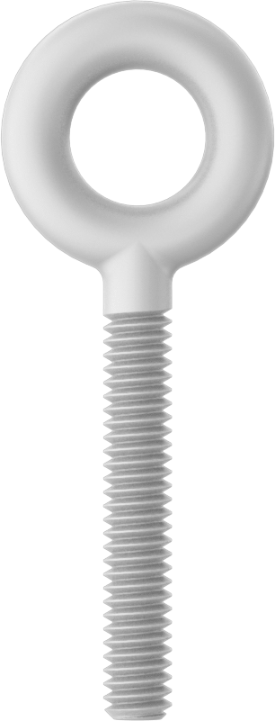 Fiberglas Yönlendirme Halka Cıvatası, Omuz Yok - Kaldırma İçin Değil, 1/4“-20 x 1-1/2” Uzun Diş