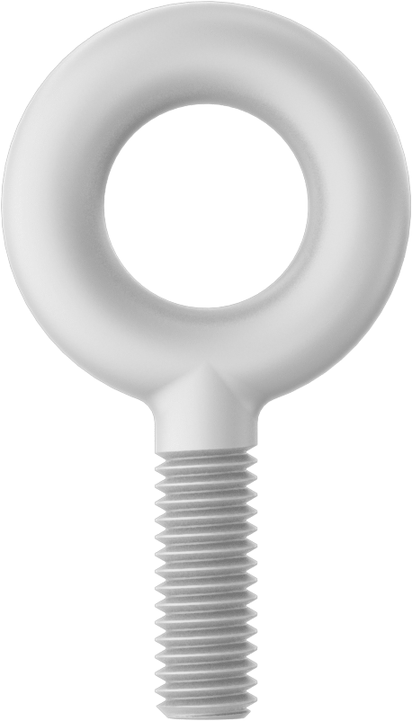 Fiberglas Yönlendirme Halka Cıvatası, Omuz Yok - Kaldırma İçin Değil, 3/8“-16 x 1” Uzunlukta Diş