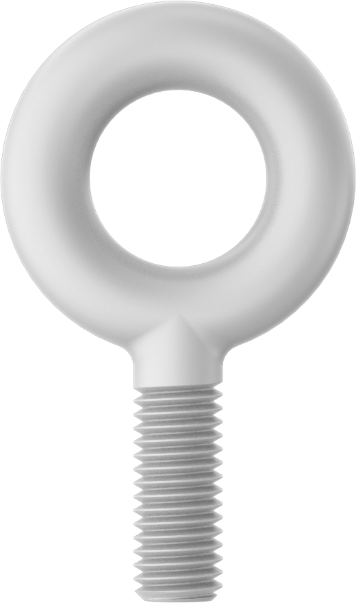 Fiberglas Yönlendirme Halka Cıvatası, Omuz Yok - Kaldırma İçin Değil, 1/2“-13 x 1-1/4” Uzun Diş
