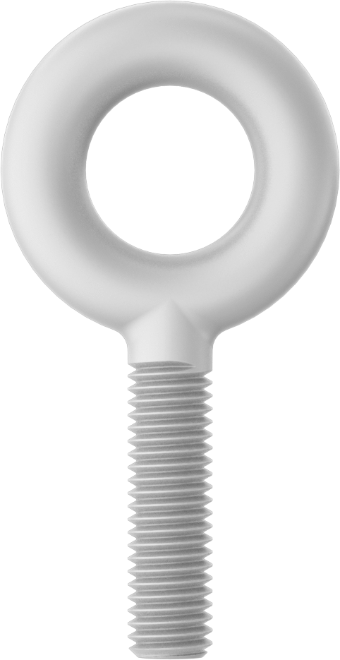 Fiberglas Yönlendirme Halka Cıvatası, Omuz Yok - Kaldırma İçin Değil, 1/2“-13 x 1-3/4” Uzun Diş